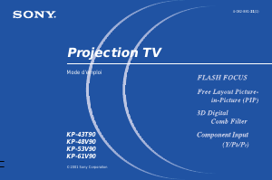 Mode d’emploi Sony KP-61V90 Téléviseur