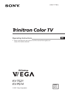 Bruksanvisning Sony KV-TG21M90 TV