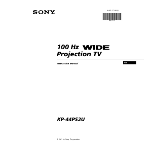 Handleiding Sony KP-44PS2U Televisie