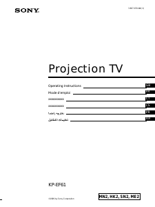 Mode d’emploi Sony KP-EF61SN2 Téléviseur