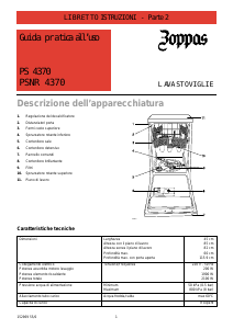 Manuale Zoppas PS437 Lavastoviglie