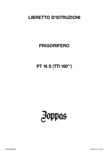 Manuale Zoppas PT16S Frigorifero