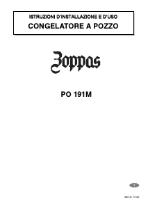 Manuale Zoppas PO191M Congelatore