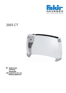 Manual Fakir 2003 CT Heater