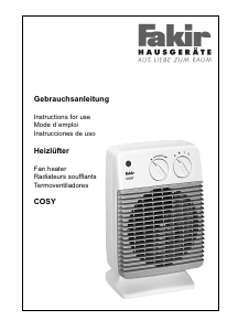 Manual de uso Fakir Cosy Calefactor