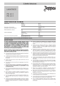 Manuale Zoppas PR43C Lavatrice