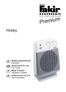 Manual Fakir Hobby Heater