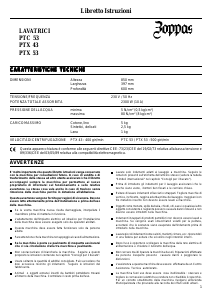 Manuale Zoppas PTX43 Lavatrice