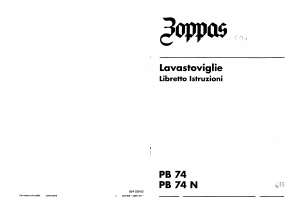 Manuale Zoppas PB74N Lavastoviglie