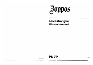 Manuale Zoppas PB79W Lavastoviglie