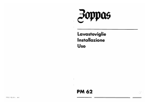 Manuale Zoppas PM62 Lavastoviglie
