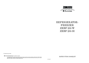 Handleiding Zanussi-Electrolux ZEBF255W Koel-vries combinatie