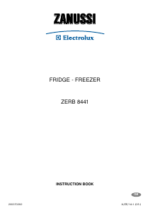 Handleiding Zanussi-Electrolux ZERB8441 Koel-vries combinatie