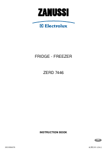 Handleiding Zanussi-Electrolux ZERD7446 Koel-vries combinatie