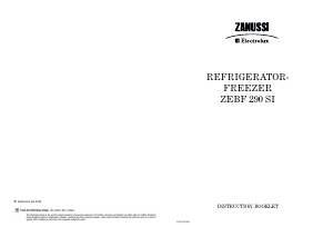 Handleiding Zanussi-Electrolux ZEBF290SI Koel-vries combinatie