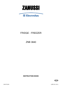 Manual Zanussi-Electrolux ZNB3840 Fridge-Freezer