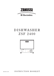 Manual Zanussi-Electrolux ZSF2400 Dishwasher
