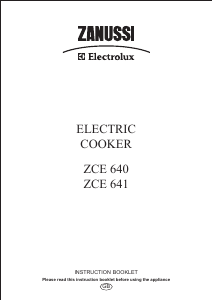 Handleiding Zanussi-Electrolux ZCE641X Fornuis