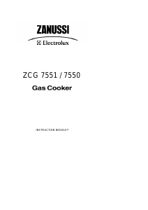 Handleiding Zanussi-Electrolux ZCG7551XL Fornuis