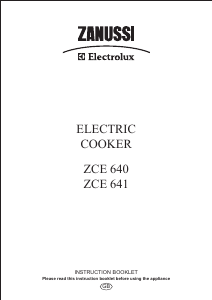 Handleiding Zanussi-Electrolux ZCE640W Fornuis