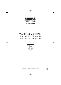 Manual Zanussi-Electrolux FX 1165 W Washing Machine