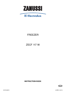 Handleiding Zanussi-Electrolux ZECF117W Vriezer