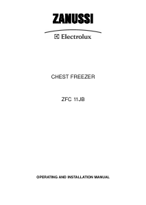 Handleiding Zanussi-Electrolux ZFC11JB Vriezer