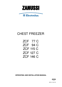 Manual Zanussi-Electrolux ZCF127C Freezer