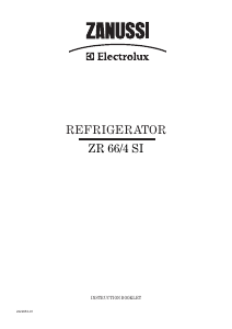 Handleiding Zanussi-Electrolux ZR66/4SI Koelkast