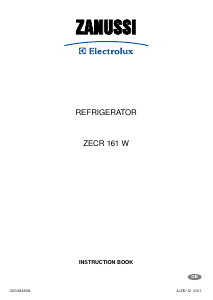 Handleiding Zanussi-Electrolux ZECR161W Koelkast