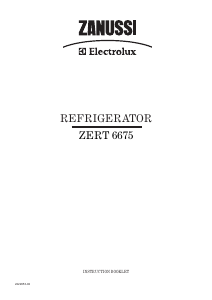 Manual Zanussi-Electrolux ZERT6675 Refrigerator
