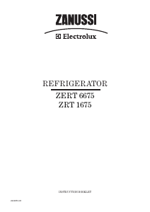 Manual Zanussi-Electrolux ZRT1675 Refrigerator