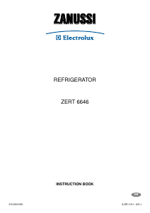 Handleiding Zanussi-Electrolux ZERT6646 Koelkast