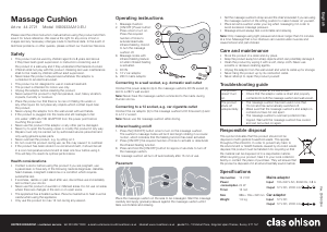 Käyttöohje Clas Ohlson M30932AA10-EU Hierontalaite