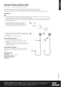 Bruksanvisning Clas Ohlson 41-2315 Duschhuvud