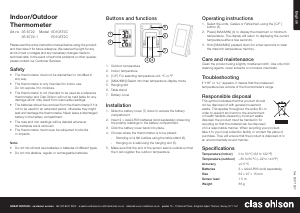 Manual Clas Ohlson E0108T2C Weather Station