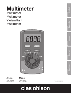 Manual Clas Ohlson UT120A Multimeter