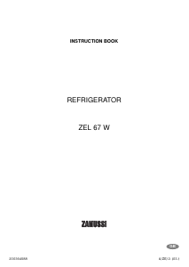 Manual Zanussi ZEL67W Refrigerator