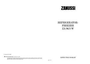 Handleiding Zanussi ZA96/3W Koel-vries combinatie