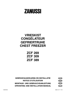 Manual Zanussi ZCF 309 Freezer