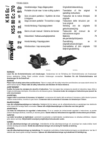 Brugsanvisning Mafell K 85 Ec Rundsav