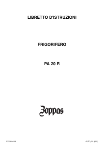 Manuale Zoppas PA20R Frigorifero