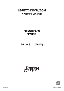 Manuale Zoppas PA24S Frigorifero