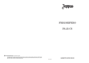 Manuale Zoppas PA25CS Frigorifero