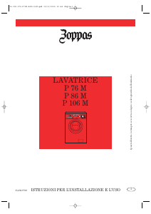 Manuale Zoppas P86M Lavatrice