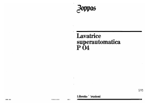 Manuale Zoppas P04 Lavatrice