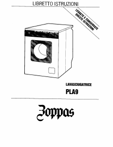 Manuale Zoppas PLA9 Lavasciuga