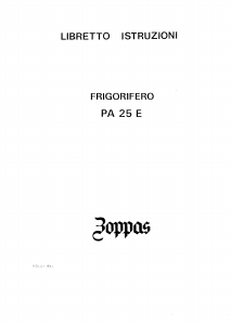 Manuale Zoppas PA25E Frigorifero