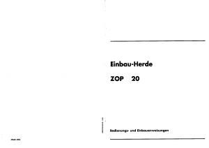 Bedienungsanleitung Zoppas ZOP20S Herd