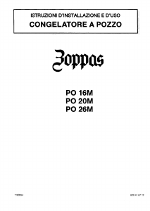 Manuale Zoppas PO26M Congelatore